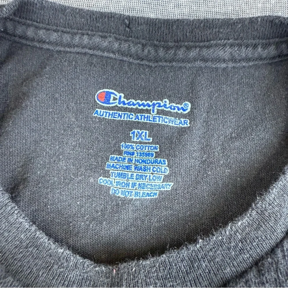 Champion‎ Men's Classic Graphic Printed T-Shirt Casual Streetwear Black Size XL - Picture 4 of 4